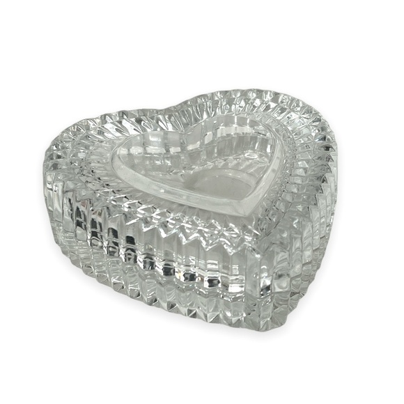 Cristal D'Arques Garanti Genuine Lead Crystal Heart‎ Shaped Trinket Box France - Picture 1 of 11
